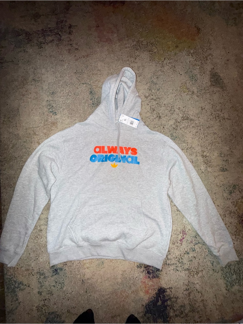 Adidas Gray "Always Original" Graphic Hoodie